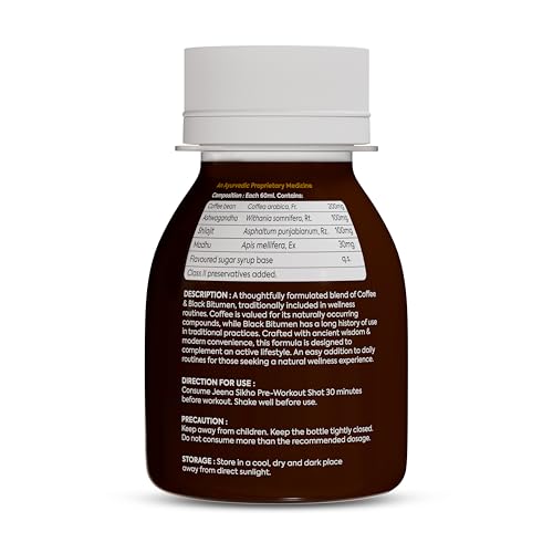 Image of Jeena Sikho Pre-Workout Shot | Ayurvedic Energy Formula with Coffee Bean, Ashwagandha & Shilajit | For Stamina, Focus & Workout Performance, 9 Shot (60 ml each), Pack of 3