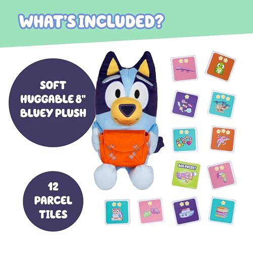 Image of Bluey Pass the Parcel Musical Game, Soft 8 inch (20cm) Plush, Game for Kids | Huggable fun family game, children's party game or preschool game, three interactive kids games to play, including hot botato