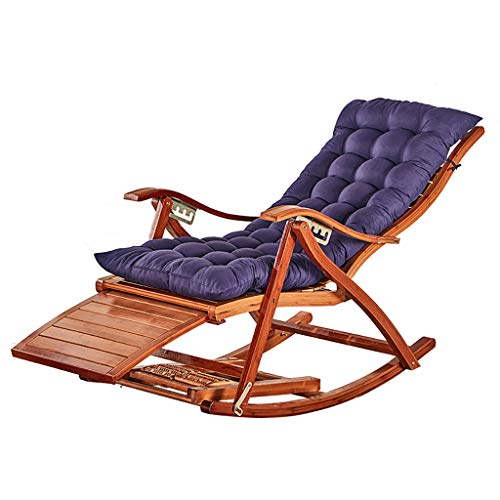 shcc Mecedora, Silla Plegable Reclinable Mecedora De Madera, Silla Plegable Multifuncional Moon Lounge para Playa JardíN Terraza Camping Reclinable Siesta Interior Silla Fresca