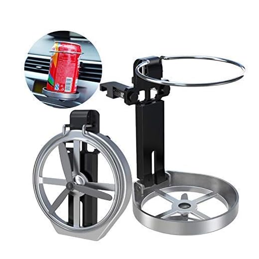 2 Piezas Portavasos Plegable de Copa de Salida de Aire para Coche para Lata de Bebida, Termo Taza,con Ventilador, Diámetro de Taza Dentro de 7.2 cm (Plata)