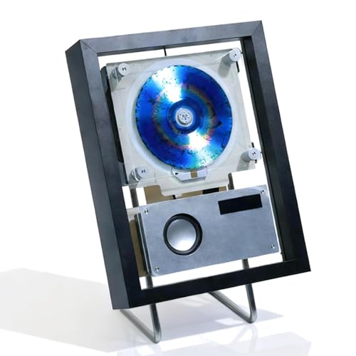 Reproductor De CD con Marco Musical For Montar En La Pared con Altavoz, Control Remoto Y Pantalla LED, Iluminación Ambiental, USB, Salida Óptica De 3,5 Mm Y Tipo C, For Casa Y Oficina.(A)