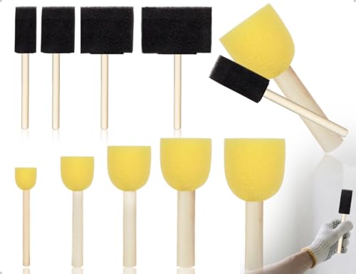 AOYEGIC Paquete de 9 Pinceles de Esponja, Esponjas de Espuma con Mango...