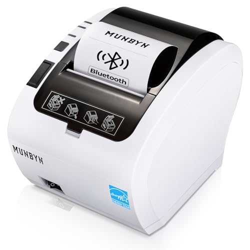 MUNBYN Bluetooth Thermal Receipt Printer P047, 80mm POS Printer,...