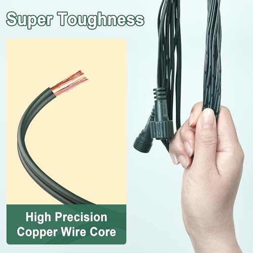 Isisyu 5M/16.4Ft Extension Cable for Fairy Lights, 2 Pin Waterproof Extension Lead Cord Outdoor for G40 Globe, Christmas Decor, Icicle, Solar String Lights - Image 4