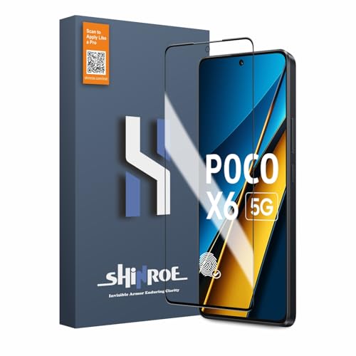 Image of Tempered Glass for Poco X6 | Poco X6 Pro (6.67 Inch) Military Grade 9H Screen Guard, Anti-Scratch, Shatterproof, Edge-to-Edge Full Coverage - Black Border