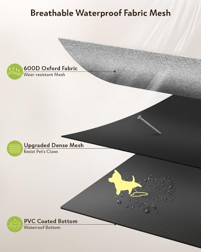 ROMANTIC BEAR Cercadinho para Cães, Cerca de Malha de Tecido para Cães, Caixa Portátil Macia para Ca