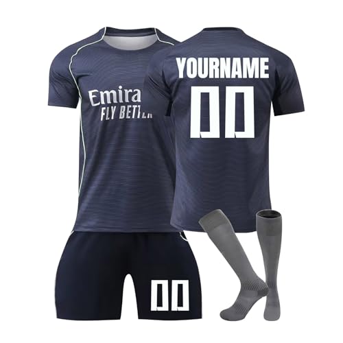 Madrid Camiseta Personalizadas para Niños y Adultos Puedes Personalizar Nombre y Número en la Camisetas de Equipación, Camisetas Futbol para Casa/Fuera Regalos de Fútbol