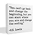 Inspirational Quotes Office Decor Wooden Box Sign for Home Office Desk Shelf Table Motivational Wall Decor Inspirational Gifts for Women Men Friends - C.S. Lewis 5 X 5 Inches (White)