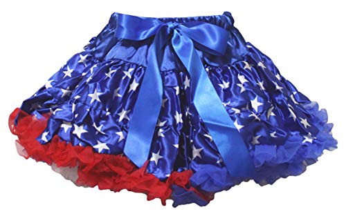 Falda para niña azul con estrellas patrioticas de 1 a 2 años para verano