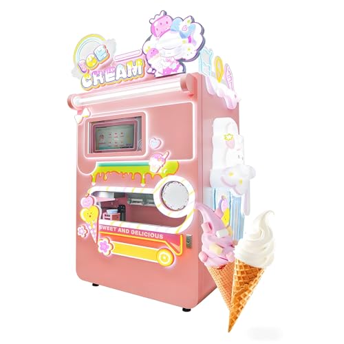 Commercial Frozen Dessert Vending Machine, Self Service Ice Cream Robot with Smart Interactive Screen, Automatic Dispensing System and Modern LED Design for Retail Stores and Entertainment Venues