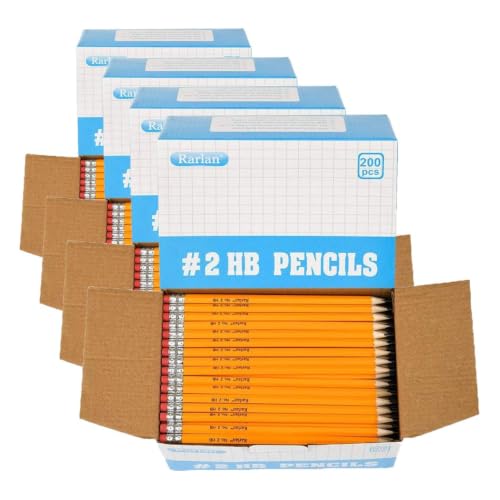 Image of Rarlan Wood-Cased #2 HB Pencils, Pre-sharpened, 200 Count Bulk Pack (Pack of 4)