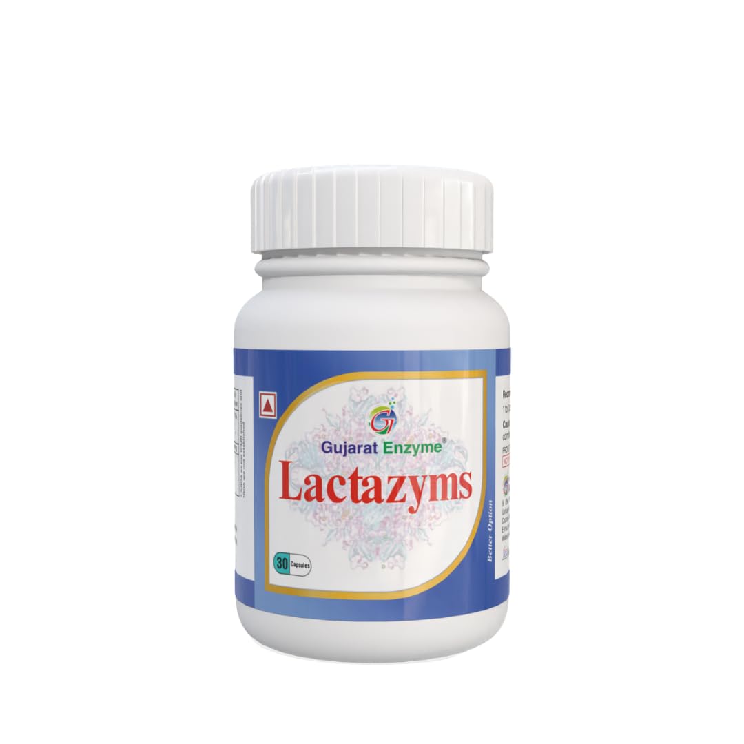 Lactazyms – Lactase & Alpha-Galactosidase Enzyme Capsules for Dairy Intolerance, Bloating & Digestion – 30 Capsules