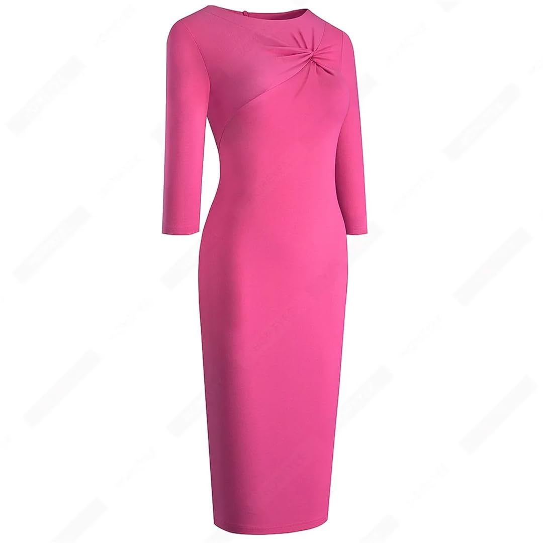 Vestido Ajustado De Oficina De Negocios Formal Elegante con Vestidos De Color Sólido con Clase para Mujer