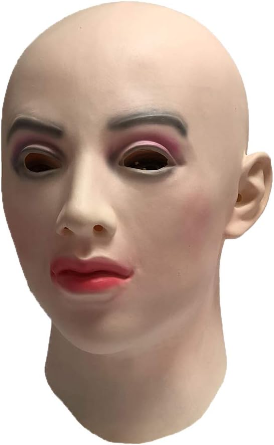LMJMASK Latex female mask painted red eyes shadow