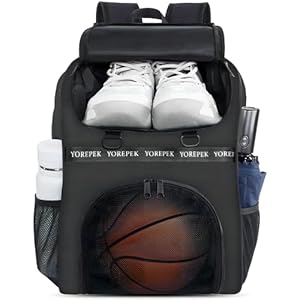 YOREPEK Basketball Bag, Large Basketball Backpack with Shoe Compartment and Ball Holder for daughter son, Water Resistant Soccer Bag for Sport Training Equipment Fits Volleyball Football Gym