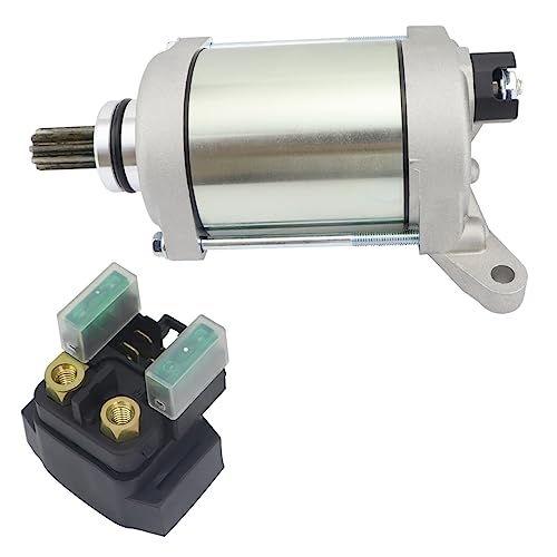 Image of Starter & Relay Replacement for Yamaha Grizzly 450 YFM45FG /YFM450 2011-2014 EPS /Hunter /Hunting 4WD,1CT-81890-00-00 1CT818900000 19499 410-54148 SMU0516,2011 2012 2013 2014 Grizzly 450 Starter