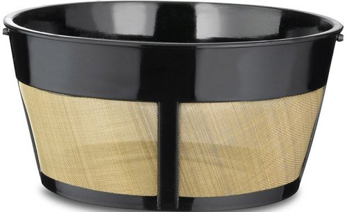 CAFE BREW COLLECTION Universal 12 Cup Permanent Coffee Filter - Stainless Steel Gold Tone Basket Coffee Filter - BPA Free Coffee Filter - Dishwasher Safe - Best Gold Tone Coffee Filter