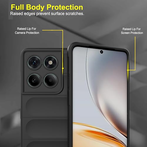 Image of Zapcase Back Case Cover for Motorola Edge 60 Pro | Compatible for Motorola Edge 60 Pro Back Cover | Liquid Silicon Magic Case with Camera Protection| Black