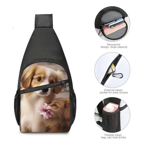 Cute Dog mochila deportiva tipo bandolera para senderismo miniatura 5