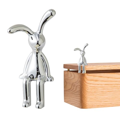 Genérico Estatua de Conejito Sentado,Estatua de Conejo Sentado | Escultura de Conejo galvanizada,Escultura de Animales, decoración del hogar, Adorno de Mesa para estantes, salón y Dormitorio