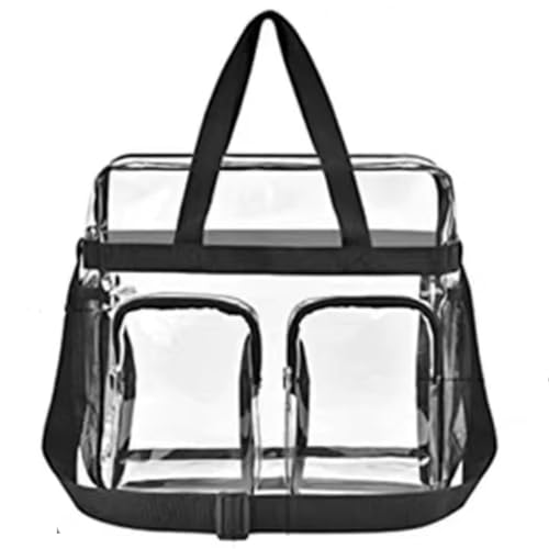 Clear Tote Bags Stadium Approved, 12×12×6 Heavy Duty Travel Bags, Large Sports Shoulder Pack for Work,Competition,School