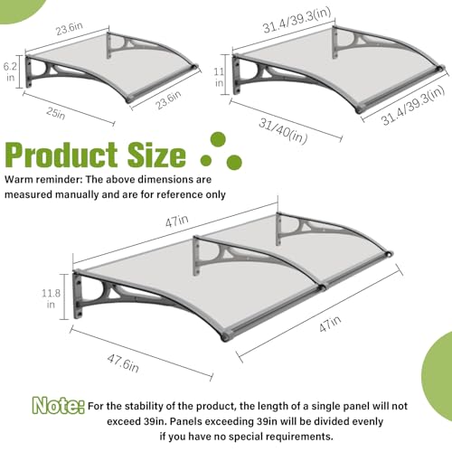 Auvent de porte anti-UV imperméable protégeant votre terrasse