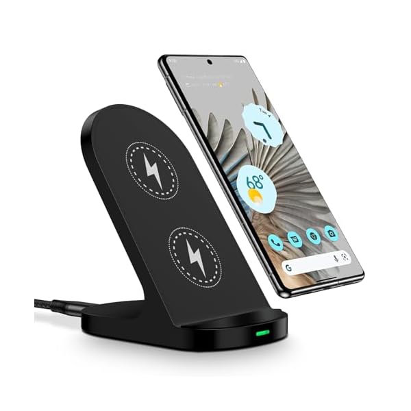 Chargeur Induction Samsung Chargeur sans Fil pour Samsung Galaxy S25 Ultra/S24 FE/S23/S22/S21, 15W Station de Charge Rapide Wireless Charger pour Google Pixel 10 Pro/10/9/9a/8/7, iPhone 17/16/15/14/13