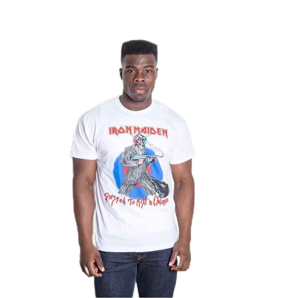 Rock Off Officially Licensed Products Men's White Iron Maiden Chicago Mutants Official Tee T-Shirt Unisex (Xx-Large)