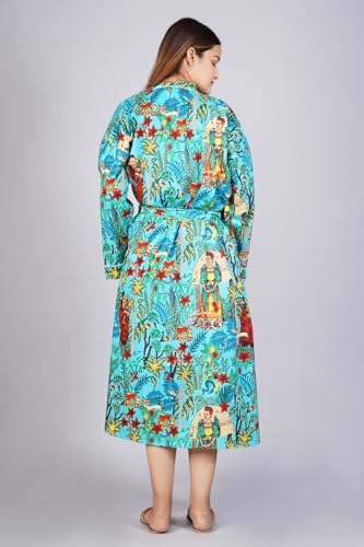 Image of Cotton Women Stylish Printed Kimono, Bath Robe,Night Wear Suit,Swim Wear, Night Dress, Beach Wear