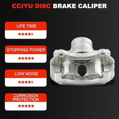 Image of cciyu Front Left Disc Brake Caliper Assembly with Bracket 19B6412A | For Kia For Optima L4 2.0L 2011-2015, For Kia For Optima L4 2.4L 2015