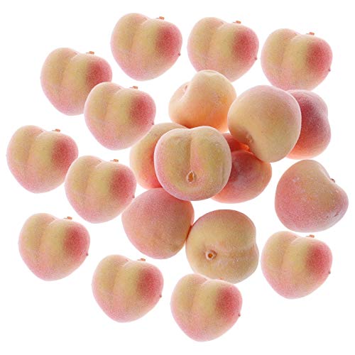 BEIDUOYANG 20pcs Simulation Artificial Peach Fake Fruit Disply Home Party Decor Artificial Fruits and Vegetables for Decoration