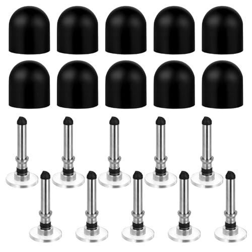 20 Pcs Stylus Tips Replacement Tips Only Includs 10 Rubber Tip for Stylus Pen and 10 Universal Disc Tip Compatible with Capacitive Touch Screen(Black and Silver)