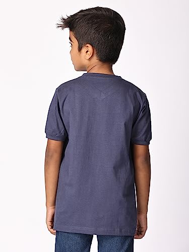 Image of TotzTouch Kids | Teen Boys Tshirt | Tee Shirt | t Shirt Premium Cotton Polo Style Rib Cuff V Neck Graphic Printed Half Sleeve Pack of 1
