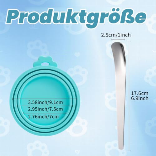  Universal-Dosendeckels für Haustier Tierfutter-Dosendeckel Deckel für Nassfutter für Haustiere,3 in 1 Silikon Dosendeckel für Hunde und Katzen mit Löffeln Katzennass Futterdeckel,4 Stück