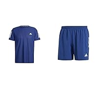 adidas Uomo Own The Run Tee T-Shirt And Dark Blue Shorts