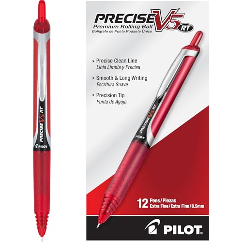 PILOT Precise V5 RT Rollerball Pens, Red, Pack of 12 - image 1