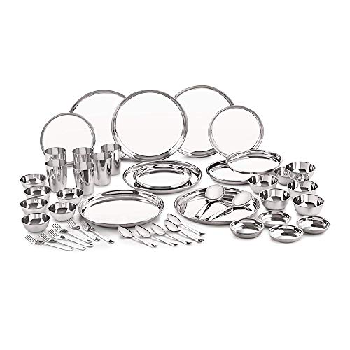 Dinner Set Ultimate 57 Pieces Silver Look