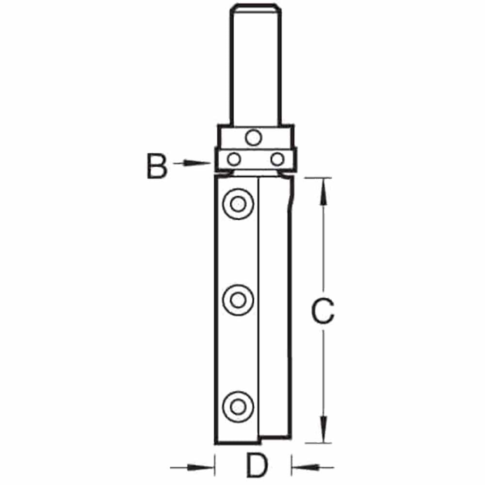 Trend Profesjonalny frez profilowy Rota-Tip dwupiórowy do frezarki górnowrzecionowej, trzpień 1/2 cala, średnica cięcia 19,1 mm i długość cięcia 50 mm, RT/72X1/2TC