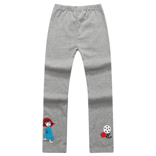 Richie House Little Girls' Elasitc Leggings with Patch Embroidery Rh1183