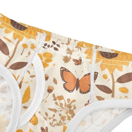 KLL Autumn Sunflowers and Butterflies Cartoon Toddler Boys' Soft Nighttime Underwear Cute Children Panties4