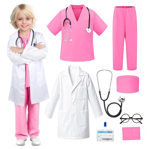 La mejor selección de Gafas y accesorios para Niño al mejor precio. 44 YOKNETIG 8 Piezas Disfraz de Doctor para Niños,Disfraz De Doctor Lab Cosplay con Accesorio,Kit Juego de Médico con Estetoscopio, Bata, Gorro,Gafas,para Cumpleaños,Navidad Y...