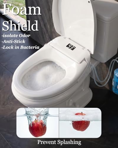 Image of TOTTE Bidet Toilet Seat Elongated, Bubble Foam Shield, Electric Bidet with Heated Water & Remote - Heated Bidet Seat with Auto Open /Close, Instant Warm Wash & Dry, LED Nightlight for Family