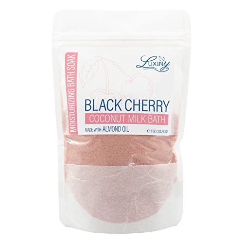 Luxiny Vegan Milk Bath Soak Made With Moisturizing Coconut Milk Powder & Sweet Almond Oil For A Bath Bomb Dust Soothing Fizz & Relaxing Soak, 8 Oz. (Black Cherry) #TOP5