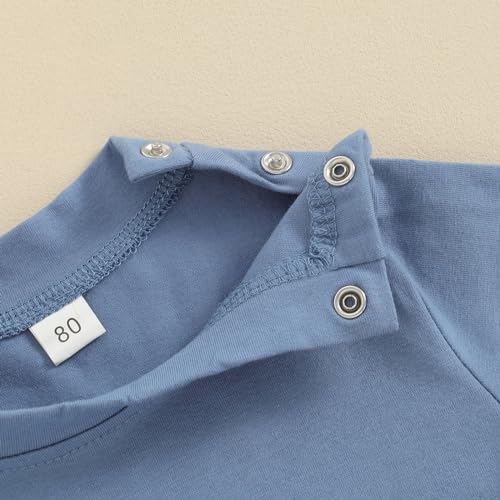 Image of Toddler Baby Boy Girl Short Sleeve Crew Neck T Shirt Pullover Sweatshirt Summer Basic Tee Solid Casual Clothes