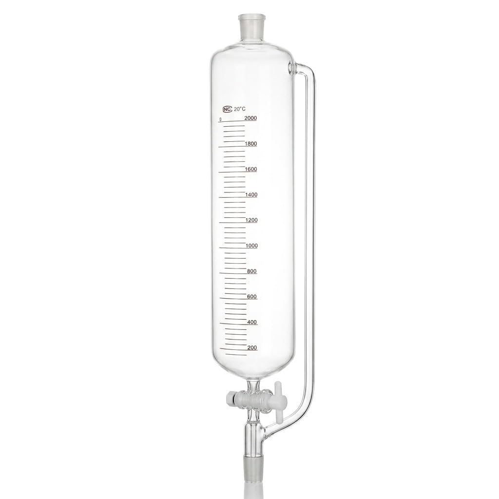 Embudo Goteo Graduado Igualación Presión Válvula PTFE Lab-2000mL 24/29#