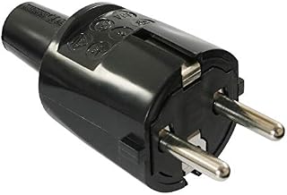 as - Schwabe 62222 PVC Wtyki/Złączki z Podwójnym Systemem Styku Bezpieczeństwa Do Użytku Wewnątrz Pomieszczeń, 230 V/16 A, Czarny