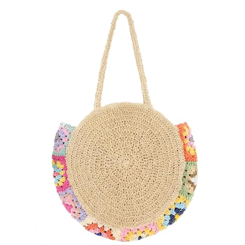 Bolso playero grande tejido floral para mujer miniatura 3