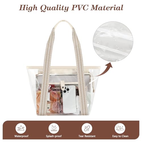 Bolso Tote Transparente MoKo con Gran Capacidad y 2 Bolsillos miniatura 5