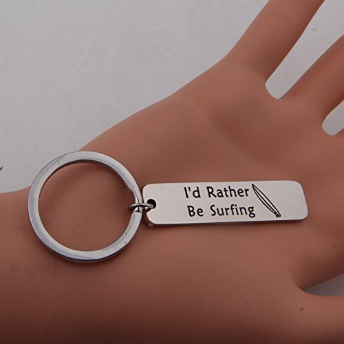 Gzrlyf I'd Rather be Surfing Keychain Surfer Keychain Surfing Gift Surfboard Gift Water Sport Gift for Windsurfer2