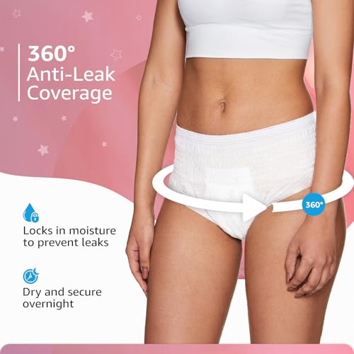 Amazon Basics Disposable Period Panties For Girls | M-L | 10 Count (Pack of 1) | 360° Coverage | Upto 8 Hours of Protection | Leak Proof | Overnight Protection | Period Panty